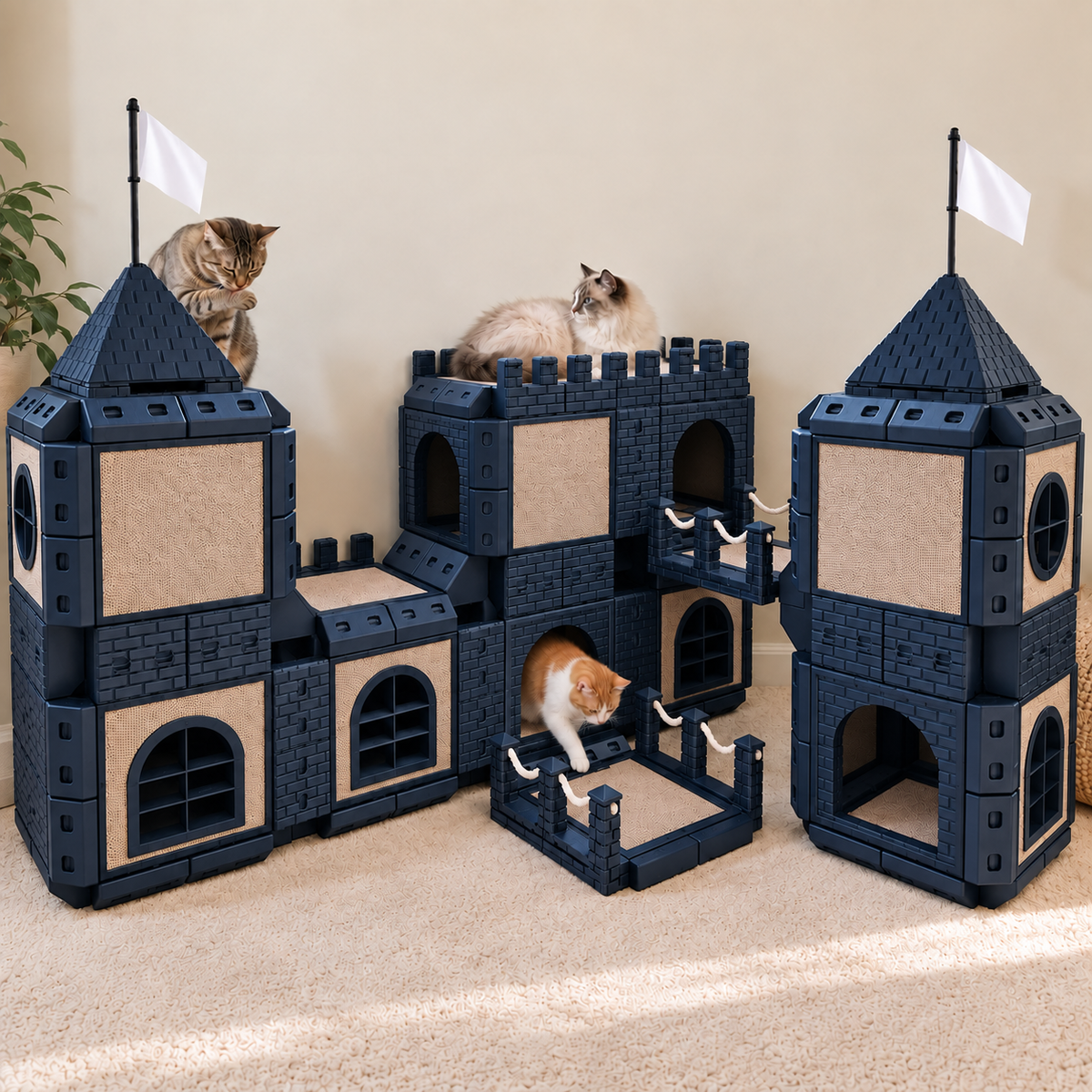 PawHaven Modular Cat Castle System